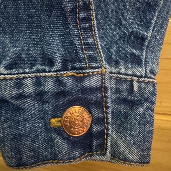 Vintage Disney Winnie The Pooh Size 6 Floral Embroidered Denim Jean Jacket - Picture 10 of 11